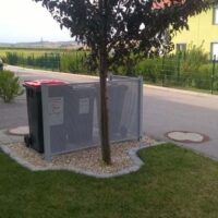 Mistkübel Sicht und Windschutz